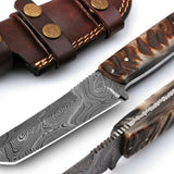 Custom Handmade Damascus Steel Tanto Knife