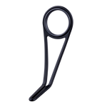Black single-foot fishing rod guide with circular ring