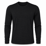 Men's long sleeve performance shirt, black crew neck and long sleeves