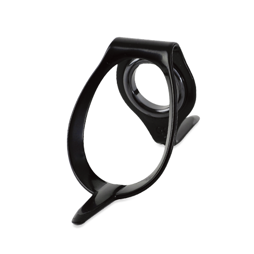 SEAGUIDE boat rod guide LRG, black frame with dark ceramic ring and single foot
