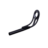Black fishing rod tip top with ceramic ring and angled frame