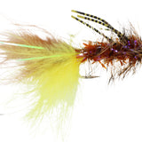 Bead Head Rubber Leg Wooly Bugger, size 10 | Yellow and Brown | Qty. 6 | Wild Water Fly Fishing