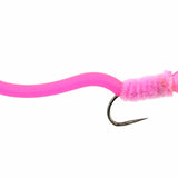 Tungsten Bead Head Squirmy Worm, Size 12 | Pink | Qty. 6 | Wild Water Fly Fishing
