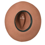 Wool felt rancher hat interior with BIGALL label and dark green band