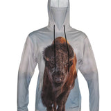 Bison Sun Protective Wildlife Graphic Hoodie