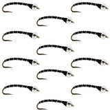 Black Mercury Midge - Glass Bead Head - 12 Flies Size 20