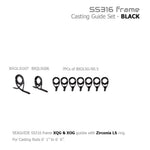 Black casting guide set with Zirconia LS rings, 7 pieces