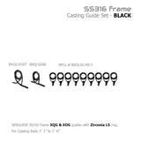 Black casting guide set with Zirconia LS rings, 9 pieces