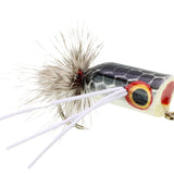 Bass Popper, Size 2 | Black and Silver | Qty. 4 | Wild Water Fly Fishing