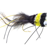 Deer Hair Bass Bug, Size 2 | Black | Yellow | White | Qty. 2 | Wild Water Fly Fishing