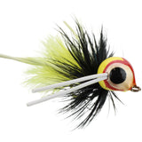 Spherical Body Panfish Popper, Size 10 | Yellow and Black | Qty. 4 | Wild Water Fly Fishing