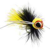 Spherical Body Panfish Popper, Size 8 | Yellow and Black | Qty. 4 | Wild Water Fly Fishing