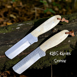 Bone Handle Bull Cutter – 8" D2 & Rasp Steel Knife