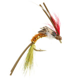 Woven Caddis with Rubber Legs, Size 10 | Brown and Olive | Qty. 6 | Wild Water Fly Fishing