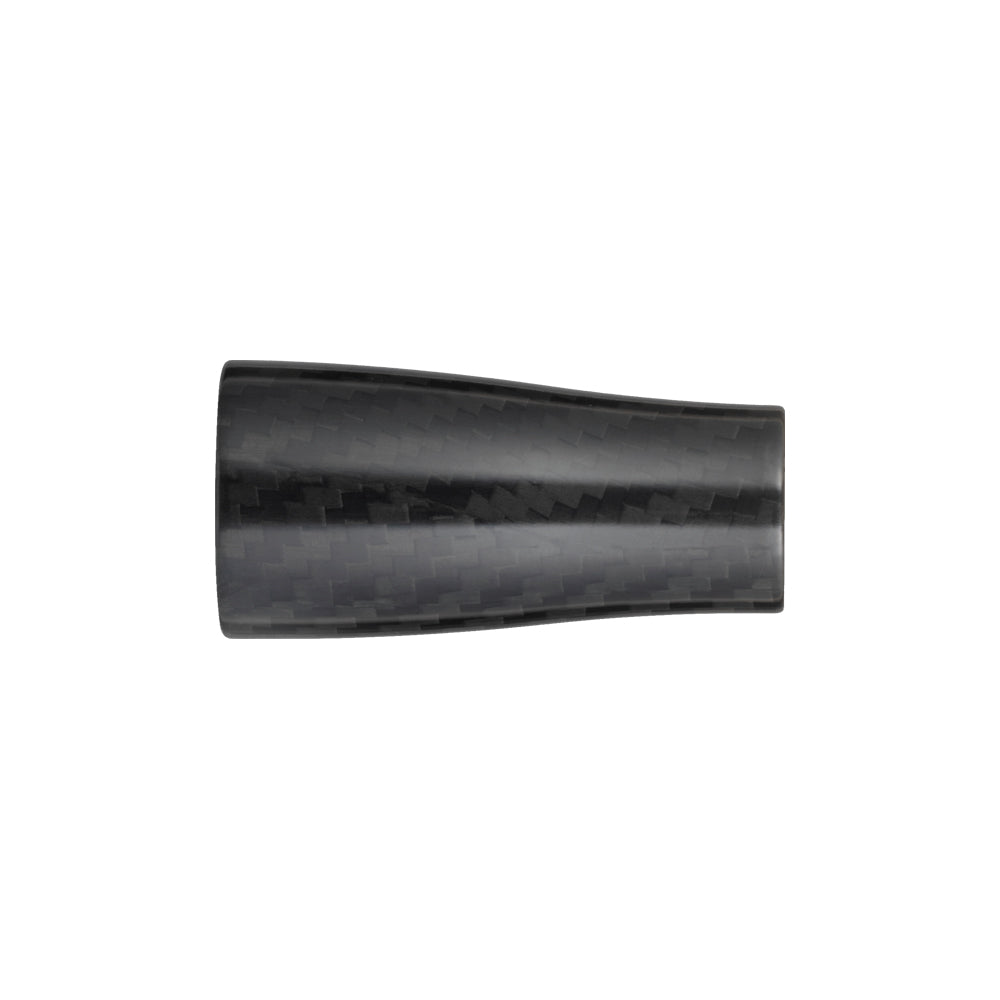 Dark carbon fiber fighting butt, cylindrical sleeve with textured weave