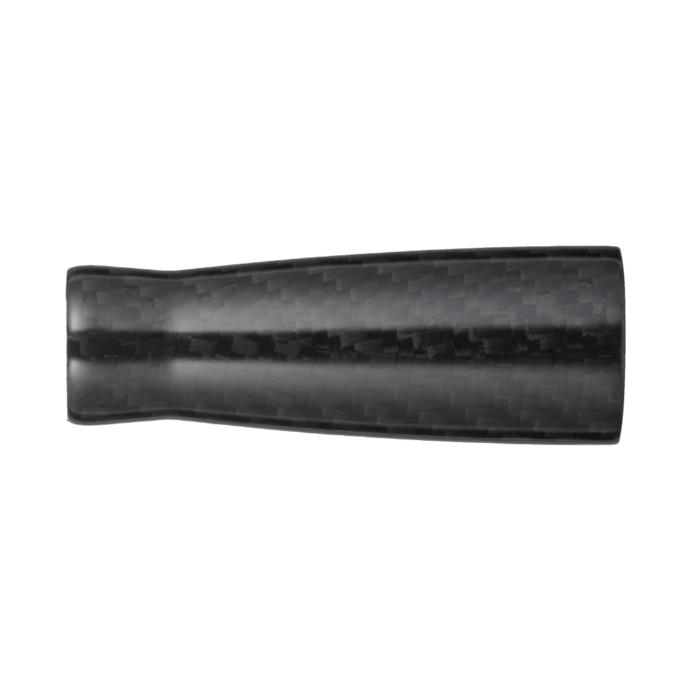 Carbon fiber rear grip, dark textured cylindrical sleeve
