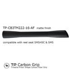 Trihedral carbon fiber fishing rod grip, matte black finish