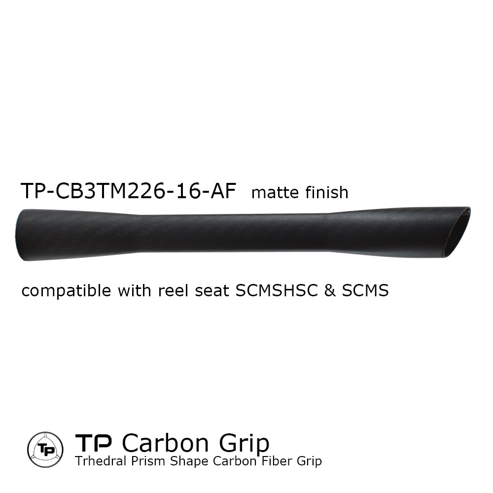 Seaguide TP carbon fiber trihedral grip, full length, matte black finish