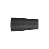 Carbon fiber fighting butt with dark woven texture, cylindrical grip