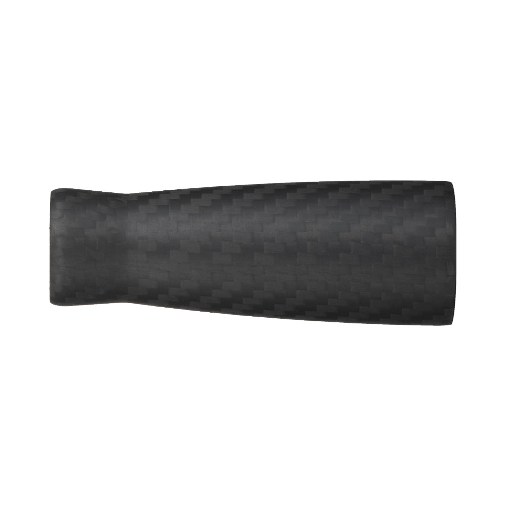 Carbon fiber rear grip with dark carbon-fiber weave pattern