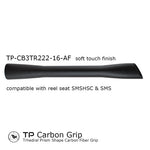Trihedral carbon fiber fishing rod grip, soft-touch black finish