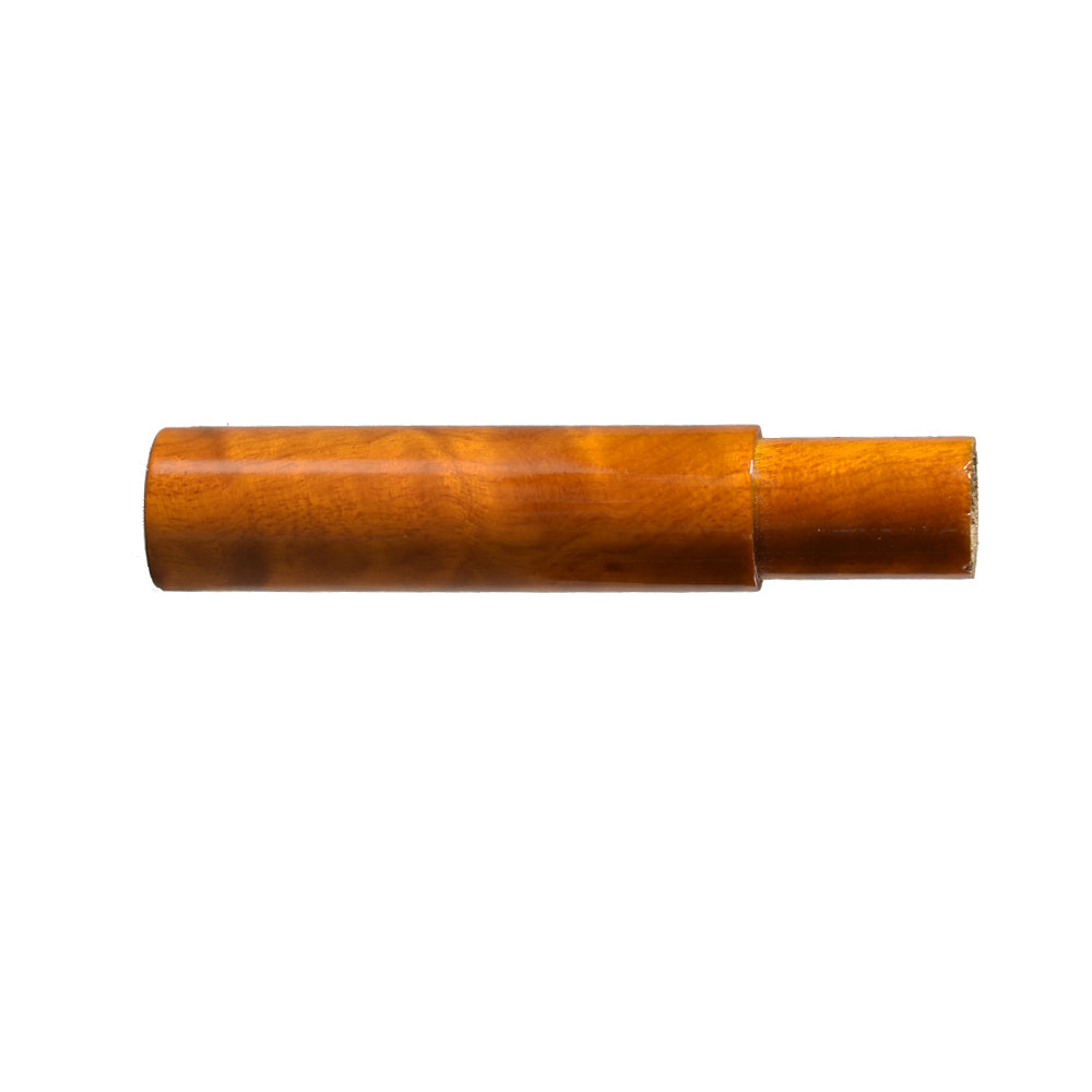 Wood fly reel seat insert with end seam, cylindrical rosewood grain