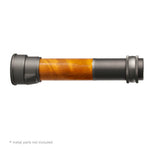 Rosewood fly reel seat insert shown with metal threaded components (parts not included)