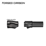 Carbon fiber spinning reel seat hood and nut, black with ribbed sleeve