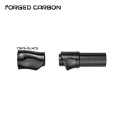 Carbon fiber spinning reel seat hood and nut, black with ribbed sleeve