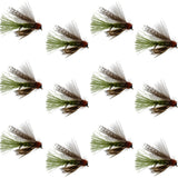 Olive CDC Caddis Emerger 12 Flies Hook Size 12