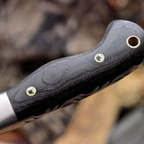 Custom Skinning Hunting Knife | Hand Forged 1095 Steel Blade with Micarta Handle | 7.2 Inches | Leather Sheath | KBS Knives