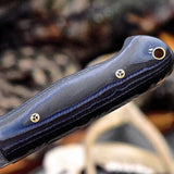 Custom Handmade Hammer Forged Railroad Spike Steel Deer Skinning Knife