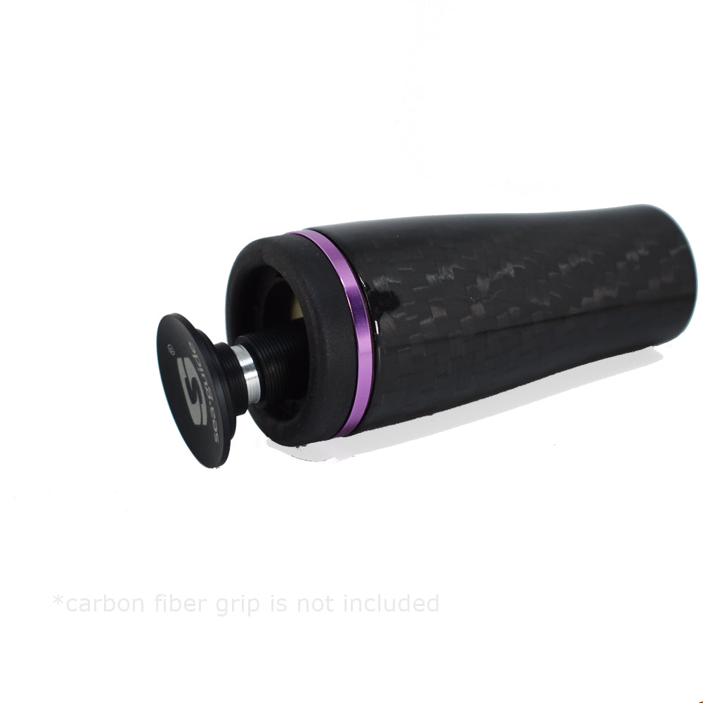 Black butt cap with purple trim ring and SeaGuide logo face
