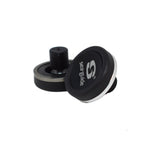 Black butt cap set with SeaGuide logo disc and threaded mounting post
