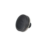 Black butt cap with smooth face and short side stem