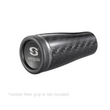 Black carbon-fiber butt cap with SeaGuide logo, flared end sleeve