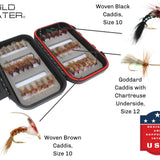 Caddis Fly Assortment, 36 Flies | Fly Box | Wild Water Fly Fishing