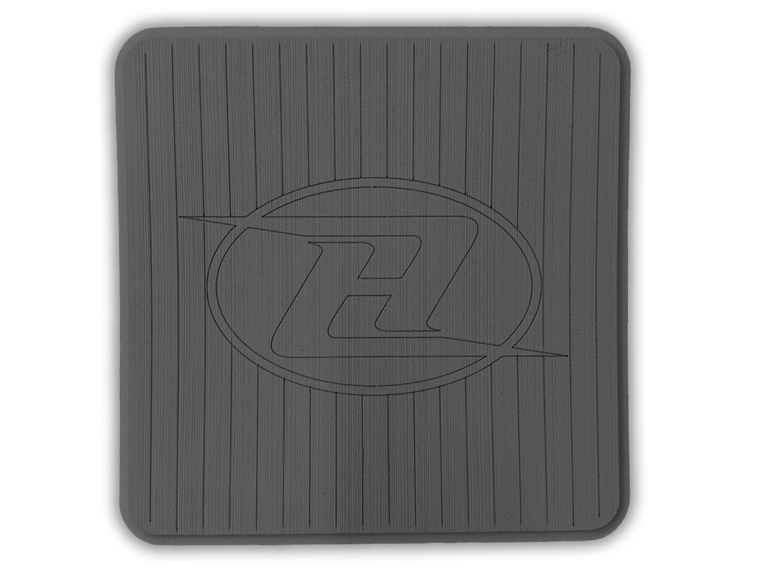 FlyPatch II traction patch, medium gray ribbed mat with oval logo