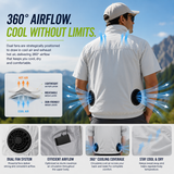 Liteguest UPF50+ Cooling Fan Vest for Hiking, Golf & Outdoor Work