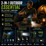LITEGUEST 3-in-1 Cooling Fan, Power Bank & LED Light