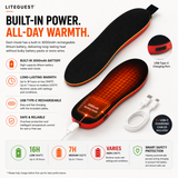 LITEGUEST Bluetooth App Heated Insoles | Rechargeable Foot Warmers