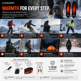 LITEGUEST Bluetooth App Heated Insoles | Rechargeable Foot Warmers