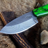 Custom Handcrafted Full Tang Damascus Steel Bushcraft Knife