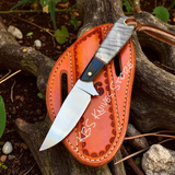 Cowboy knife with 3.5 inch blade and walnut handle – outlaw’s western knife set with sheath
