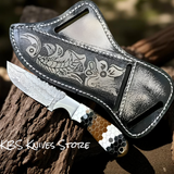 Custom 4.25 Inch Cowboy Knife - Honeycomb Epoxy Handle with Cross Draw Sheath
