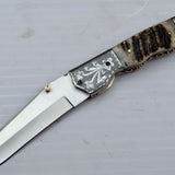 Everyday Carry Custom Handcrafted D2 Steel Tanto Blade Folding Pocket Knife