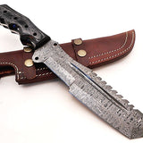 Custom Handcrafted Damascus Steel Tactical Tracker Knife - Ideal for Survival, Camping & Combat | KBS Knives