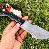 Custom Handcrafted Damascus Steel Tom Brown Tracker Knife - Ideal for Survival, Camping & Tactical Use | KBS Knives