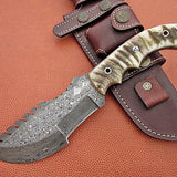 Custom Handcrafted Damascus Steel Tom Brown Tracker Knife - Ideal for Survival, Camping & Tactical Use | KBS Knives