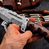 Custom Handcrafted Damascus Steel Tops Tanto Tactical Tracker Knife - Ideal for Survival, Camping & Tactical Use | KBS Knives